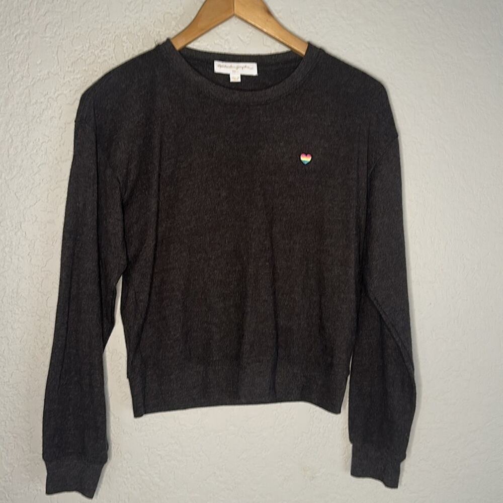 Spiritual Gangster Amour Savasana Sweatshirt Grey Long Sleeve Love Valentines - Picture 4 of 7